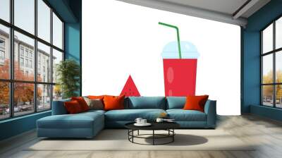 This is watermelon juice on a white background. Wall mural