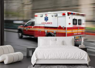 Motion blur ambulance Wall mural