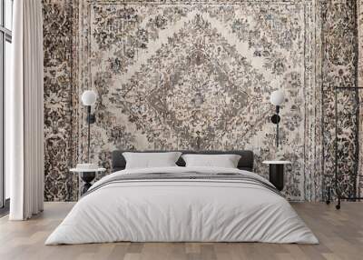 Old Persian carpet design top view  Wall mural