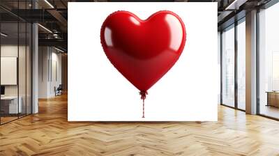 beautiful heart shaped balloon, studio view, isolated on transparent background. Wall mural