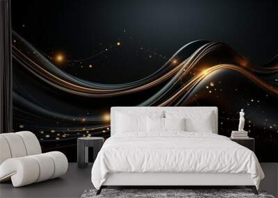 Luxurious black gold background. Wall mural