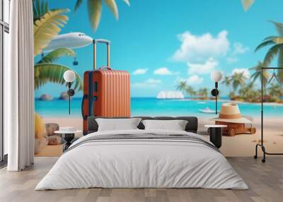 summer vacation concept, travel background with copy space. Wall mural