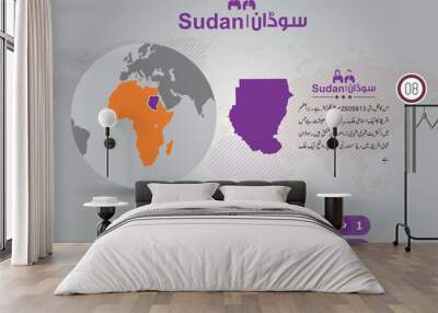 Geography all countries Presintation with map and country flag and description  Wall mural