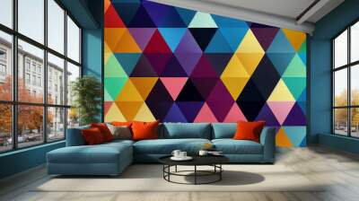 abstract colorful geometric pattern with triangles wallpaper background banner Wall mural