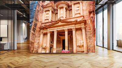 Al Khazneh in the ancient Jordanian city of Petra, Jordan. Wall mural