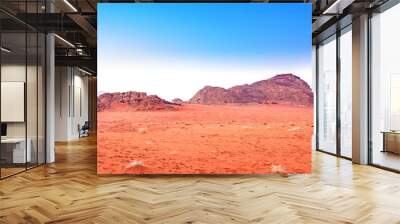 Scenic Jordanian desert in Wadi Rum, Jordan at early-morning. Wall mural