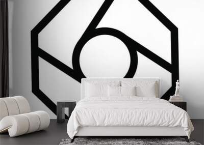 octagon shapes with outlines and fill colors, fields for logos or symbols, math teaching pictures. Wall mural