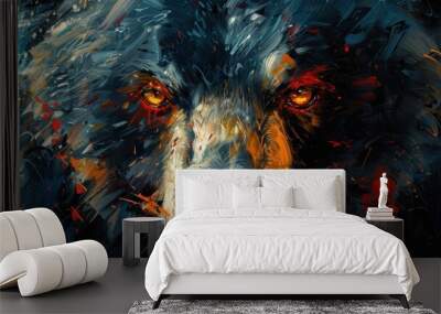 Style: Utilize loose brushstrokes and focus on color and texture rather than depicting individual strands. Allow the viewer to imagine the animal based on the fur's texture and color variations. Wall mural