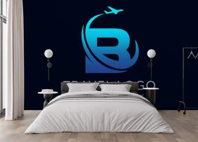 Letter B tour and travel logo design vector Wall mural