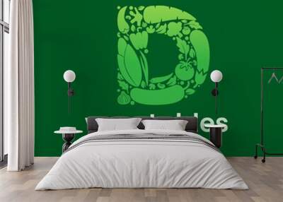 Letter D Vegetables Logo Vector Wall mural