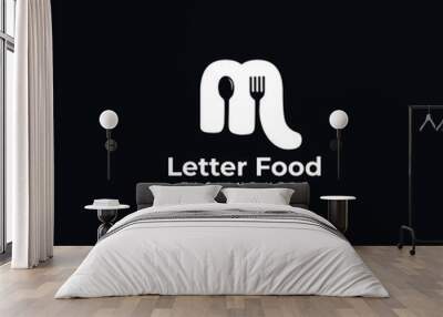 Letter M Food Logo Vector Icon Wall mural