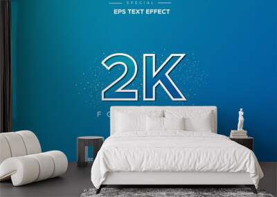 Editable text style 2K number effect Wall mural