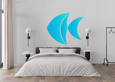 simple fish logo Wall mural