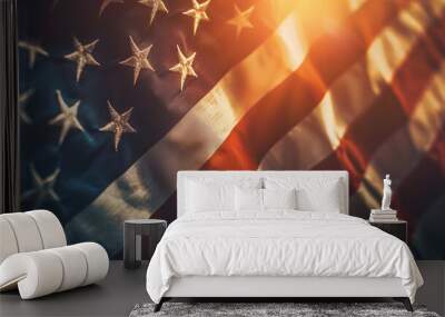 Celebrate freedom with a striking 14th of July poster showcasing the American flag Wall mural