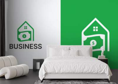 Money Home Logo Template Vector Icon Illustration Design Wall mural