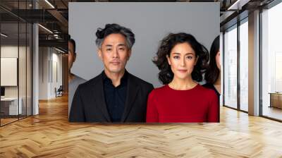 a varied collection of high school kids disobeying the hair code at their institution and showcasing a variety of intriguing and striking hairstyles Wall mural