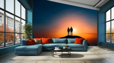 An inspirational coaching concept image showcasing a mentor giving personal growth and development advice, with a focus on career advancement, skill improvement, and achieving life goals. Wall mural