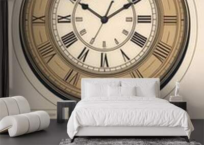 antique clock isolated on white Wall mural