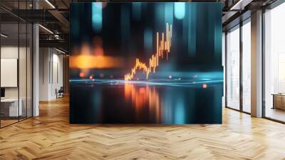 atmosphere for cautious investors with erratic stock prices and an abstract depiction of economic uncertainty Wall mural