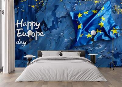 Memorial day, May 9, Europe Day. Vector cartoon calendar. May 9, 1945 marks the unification of Europe after the Second World War II. the anniversary of the European Union. ai generated  Wall mural