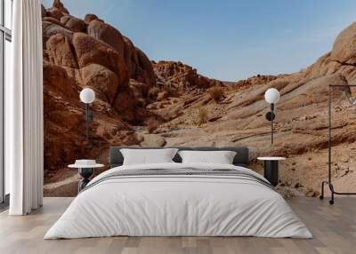 Beautifully shaped rocks in the desert Wall mural