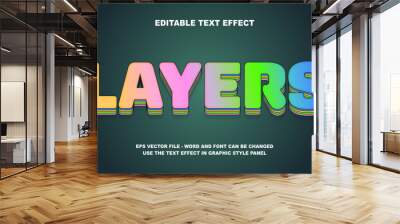 Editable Text Effect Layers 3D Vector Template Wall mural