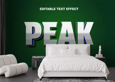 Editable Text Effect Peak 3D Vector Template Wall mural