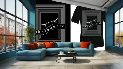 Modern skateboard t-shirt vector design, ready to print t shirt vector Wall mural