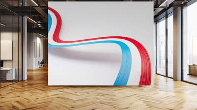 3d Flag Of Luxembourg 3d Wavy Shiny Luxembourg Ribbon Isolated On White Background 3d illustration Wall mural