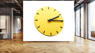 3d Yellow Round Wall Clock 2:15 Two Fifteen Quarter Past Two On white Background 3d illustration
 Wall mural