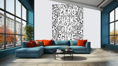 Swear Word Coloring Page Interior For Adult Man And Woman, Curse Word Coloring Book Interior Wall mural