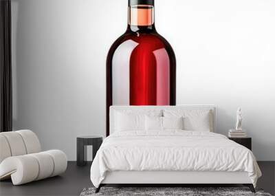 A Single Bottle of Rose Wine Isolated on White Background Wall mural