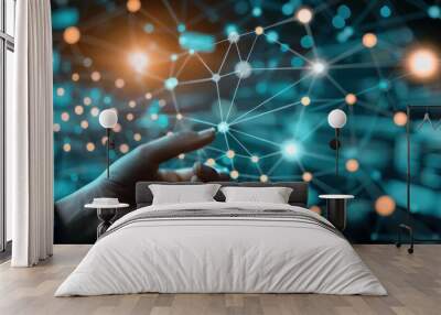 abstract background hand Doctor touch digital  Wall mural