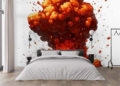 An Orange and Yellow Explosion with Smoke and Sparks Wall mural