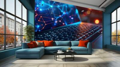 laptop, Abstract modern and futuristic  background Wall mural