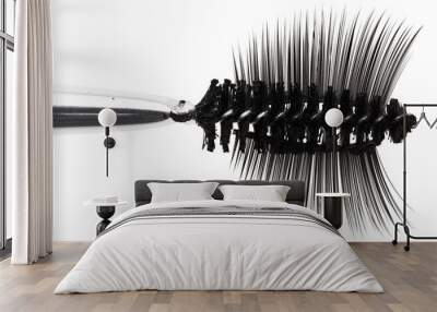 black mascara brush and false eyelashes abstract composition, on Wall mural