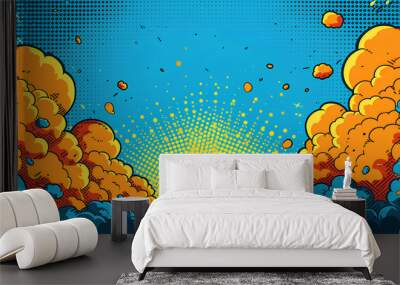 exploison effect comic art style background Wall mural