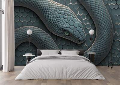 grey closeup snake skin pattern background Wall mural