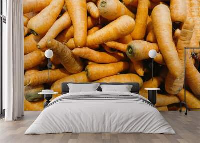 pile of fresh orange carrot vegetables Wall mural