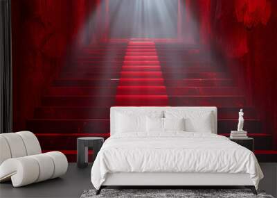 red carpet on stage with spotlight background Wall mural