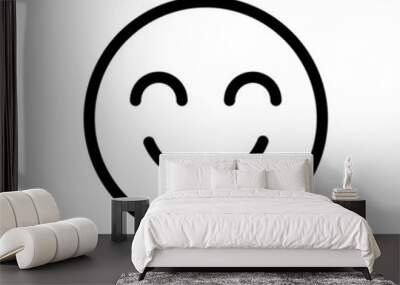 Cute smile face thin line icon vector  Wall mural