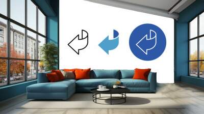 page turn back arrow vector icon Wall mural