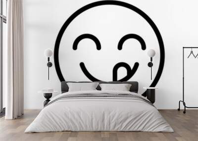 smiley yummy face line icon vector Wall mural