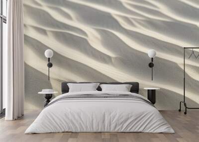 A desert landscape with textured dunes and wavy sand patterns, shaped by the wind Wall mural