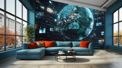 background with code Wall mural