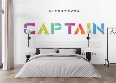 Captain Modern abstract digital alphabet font. Minimal technology typography, Creative urban sport fashion futuristic font and with numbers. vector illustration Wall mural