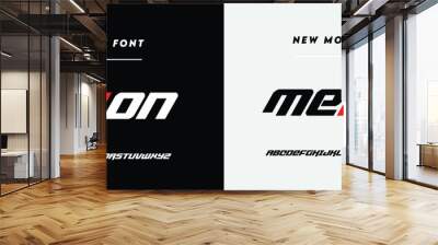 Mexon Modern abstract digital alphabet font. Minimal technology typography, Creative urban sport fashion futuristic font and with numbers. vector illustration Wall mural