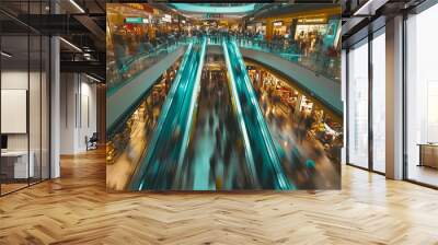 moving escalator in the city Wall mural