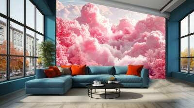 pink clouds in the sky Wall mural