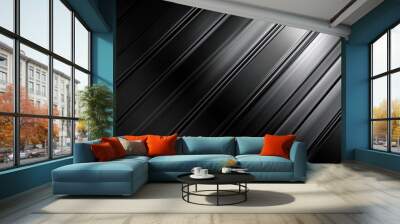 Sleek Sophistication: Polished Black Aluminum Background Wall mural